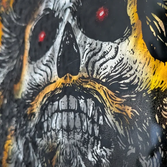 Handcrafted Black Beard Pirate Skull Molten Metal Wall Art From Nine Line